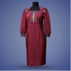 Embroidered dress "Sunset at Meadow"